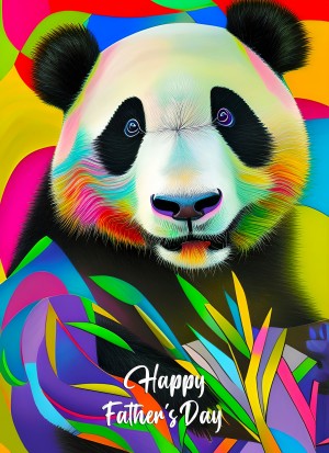 Panda Animal Colourful Abstract Art Fathers Day Card