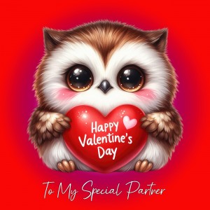 Valentines Day Square Card for Partner (Owl)