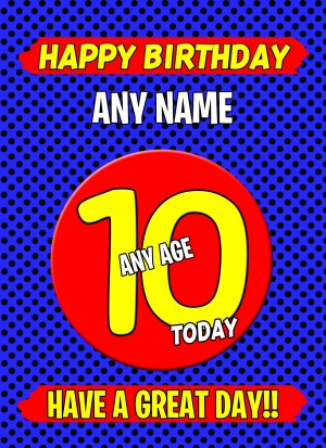 Personalised Birthday Card (Any Age, Blue)