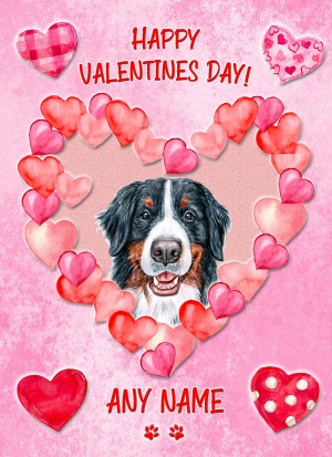 Personalised Bernese Mountain Dog Valentines Day Card (Happy Valentines)
