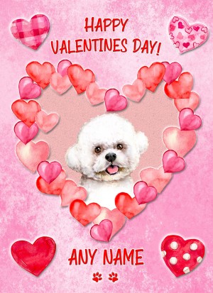 Personalised Bichon Frise Dog Valentines Day Card (Happy Valentines)