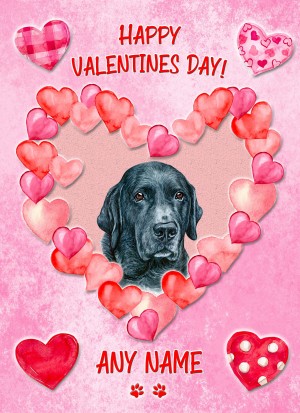 Personalised Black Labrador Dog Valentines Day Card (Happy Valentines)