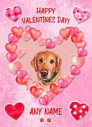 Personalised Golden Labrador Dog Valentines Day Card (Happy Valentines)