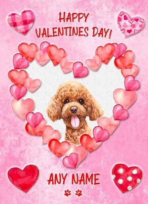 Personalised Poodle Dog Valentines Day Card (Happy Valentines)
