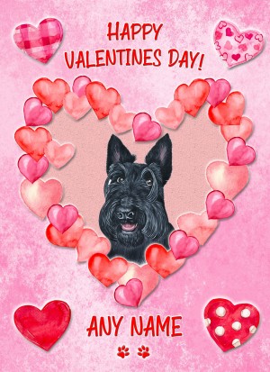 Personalised Scottish Terrier Dog Valentines Day Card (Happy Valentines)