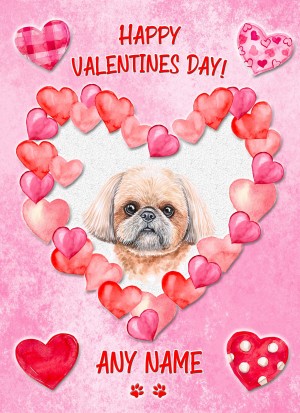 Personalised Shih Tzu Dog Valentines Day Card (Happy Valentines)