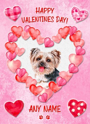 Personalised Yorkshire Terrier Dog Valentines Day Card (Happy Valentines)