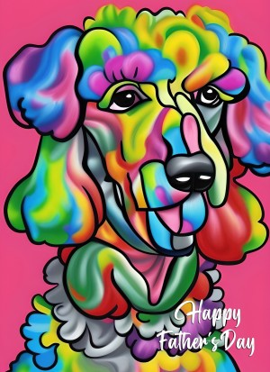 Poodle Dog Colourful Abstract Art Fathers Day Card