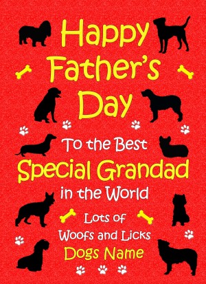 Personalised From The Dog Fathers Day Card (Red, Special Grandad)