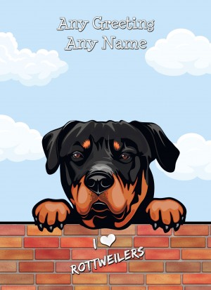 Personalised Rottweiler Dog Birthday Card (Art, Clouds)