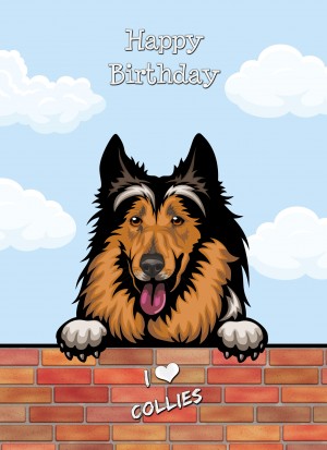 Rough Collie Dog Birthday Card (Art, Clouds)