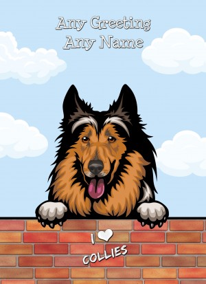 Personalised Rough Collie Dog Birthday Card (Art, Clouds)