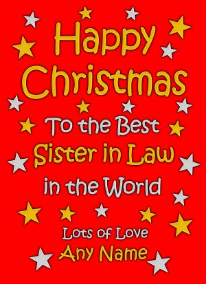 Personalised Sister in Law Christmas Card (Red)
