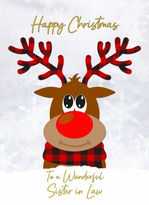 Christmas Card For Sister in Law (Reindeer Cartoon)