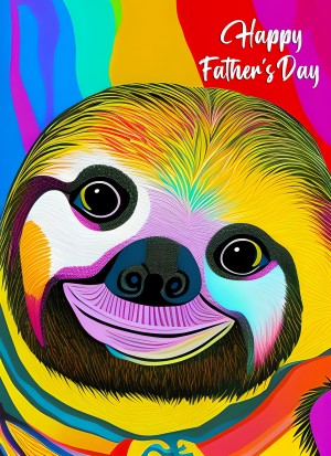 Sloth Animal Colourful Abstract Art Fathers Day Card