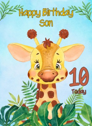 10th Birthday Card for Son (Giraffe)