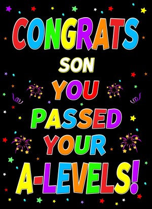 Congratulations A Levels Passing Exams Card For Son (Design 1)