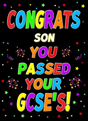 Congratulations GCSE Passing Exams Card For Son (Design 1)