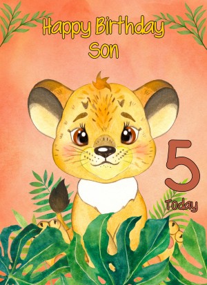 5th Birthday Card for Son (Lion)