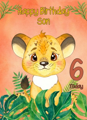 6th Birthday Card for Son (Lion)