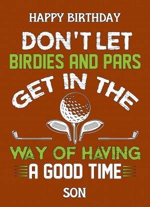 Funny Golf Birthday Card for Son (Design 3)
