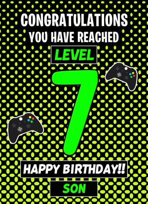 7th Level Gamer Birthday Card (Son)
