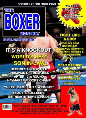 Boxer/Boxing Son in Law Birthday Card Magazine Spoof
