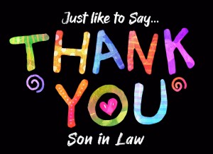 Thank You 'Son in Law' Greeting Card