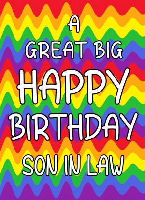 Happy Birthday 'Son in Law' Greeting Card (Rainbow)