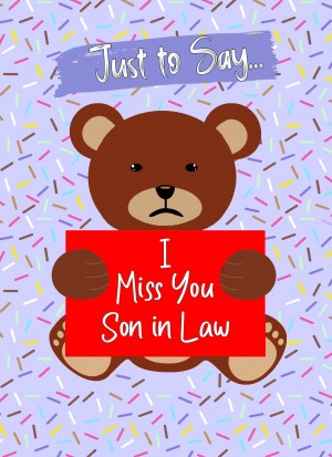 Missing You Card For Son in Law (Bear)