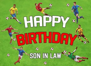 Football Birthday Card For Son In Law (Landscape)