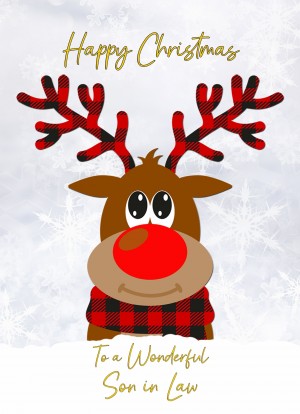 Christmas Card For Son in Law (Reindeer Cartoon)