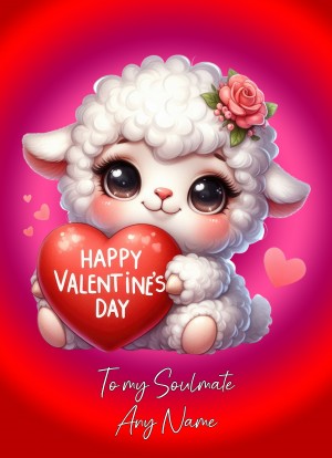 Personalised Valentines Day Card for Soulmate (Sheep)