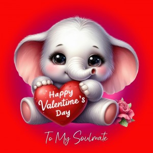 Valentines Day Square Card for Soulmate (Elephant)