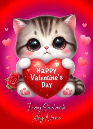 Personalised Valentines Day Card for Soulmate (Cat)