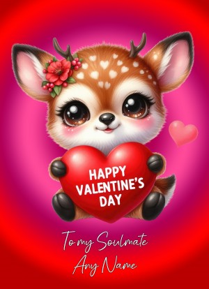 Personalised Valentines Day Card for Soulmate (Deer)