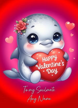 Personalised Valentines Day Card for Soulmate (Dolphin)