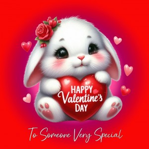 Valentines Day Square Card for Wonderful Someone (Rabbit)