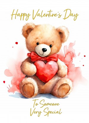 Valentines Day Card for Wonderful Someone (Cuddly Bear, Design 3)