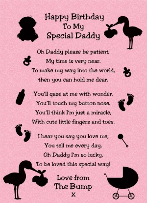 from The Bump Poem Verse 'to My Special Daddy' Baby Pink Birthday Card