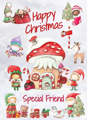 Christmas Card For Special Friend (Elf, White)