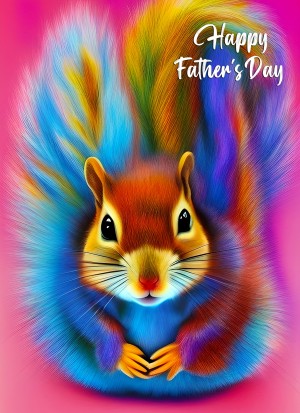 Squirrel Animal Colourful Abstract Art Fathers Day Card