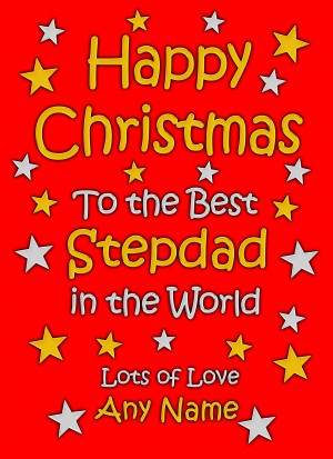Personalised Stepdad Christmas Card (Red)