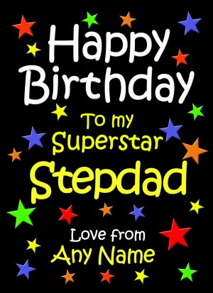 Personalised Stepdad Birthday Card (Black)