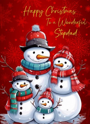 Christmas Card For Stepdad (Snowman, Design 10)