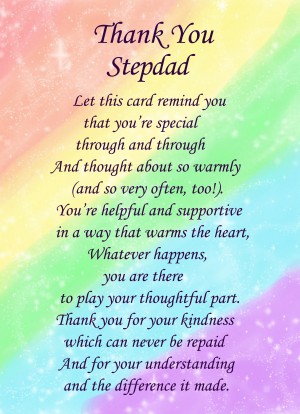 Thank You 'Stepdad' Poem Verse Greeting Card