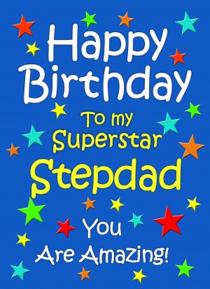 Stepdad Birthday Card (Blue)
