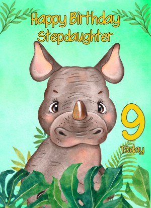 9th Birthday Card for Stepdaughter (Rhino)