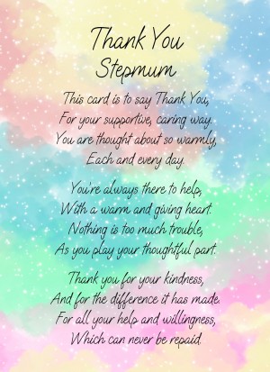 Thank You Poem Verse Card For Stepmum