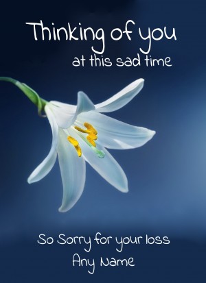 Personalised Sympathy Bereavement Card (Thinking of You, Blue)